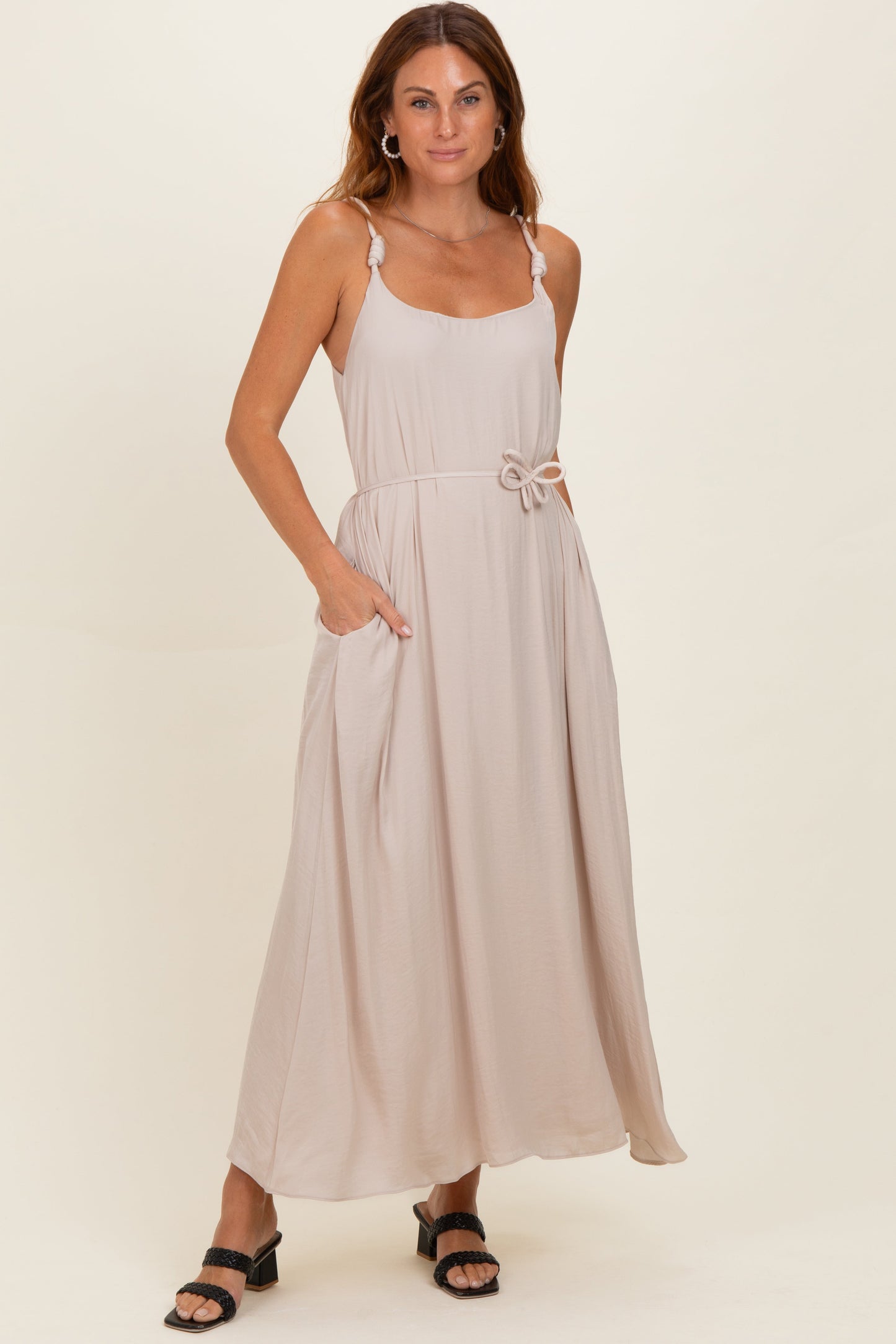 Papyrus Sleeveless Flower Belt Maxi Dress