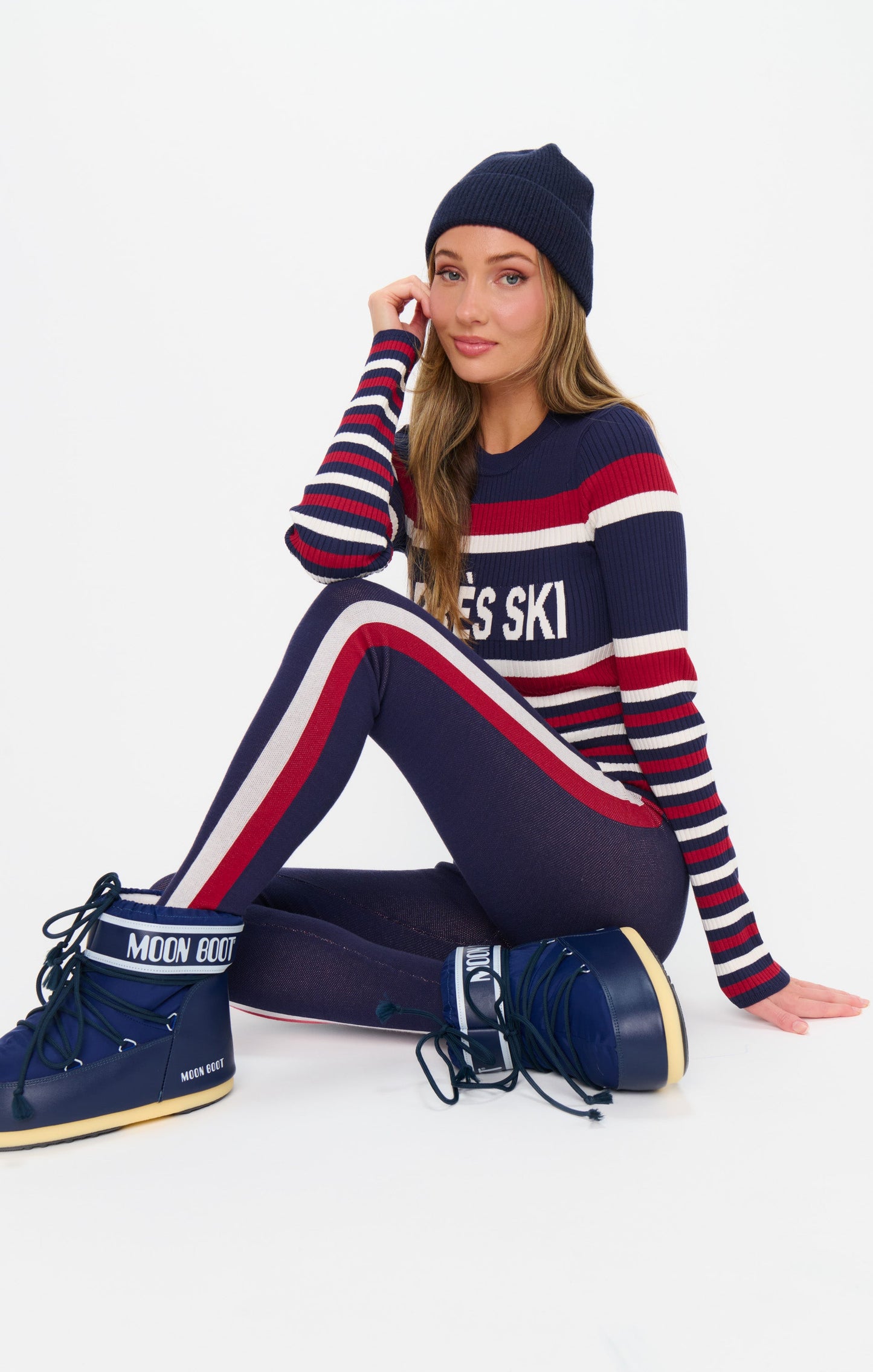 Slopes Sweater ~ Navy Apres Ski Stripe