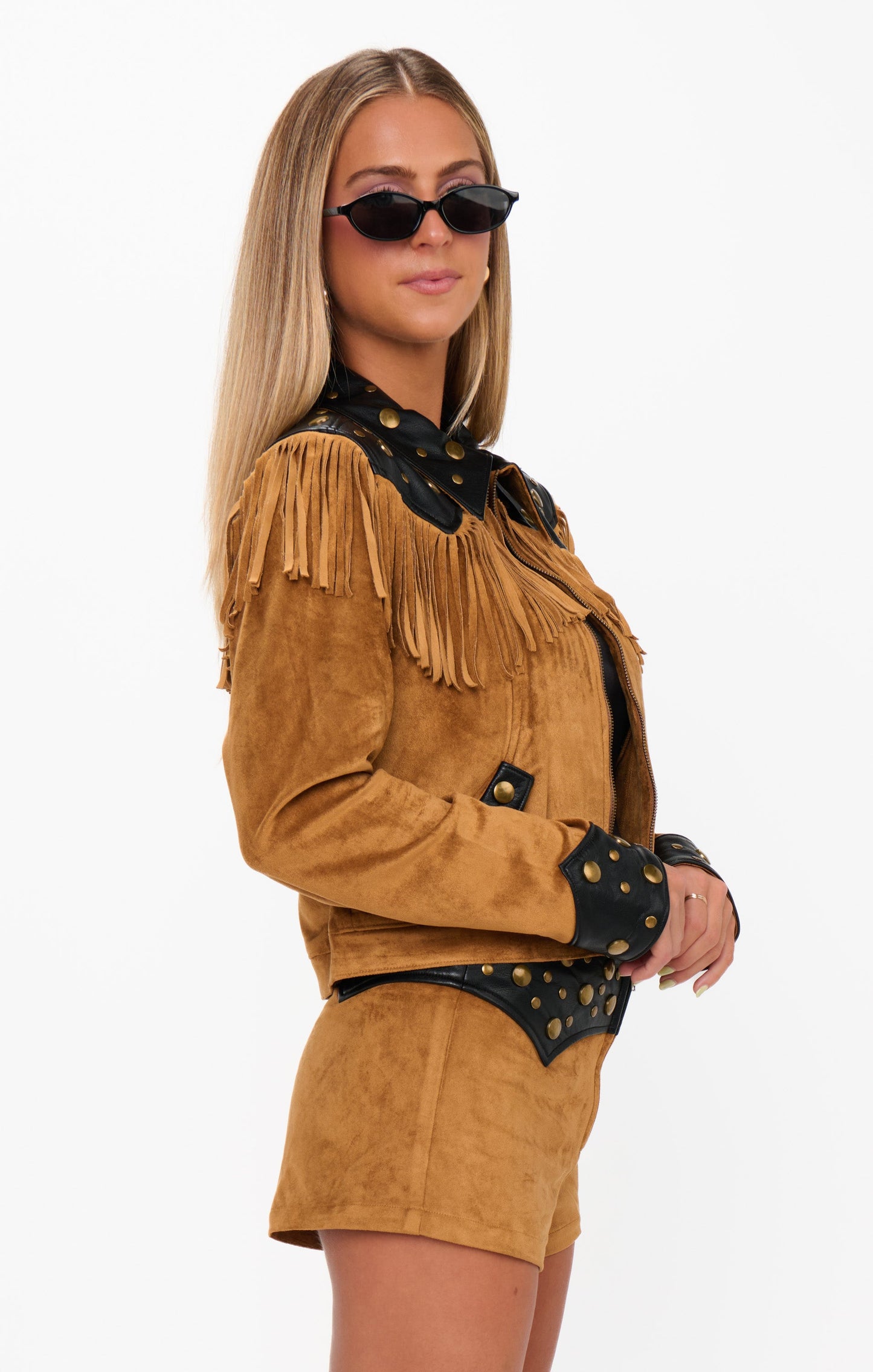 Wilson Jacket ~ Sepia Faux Suede Faux Leather